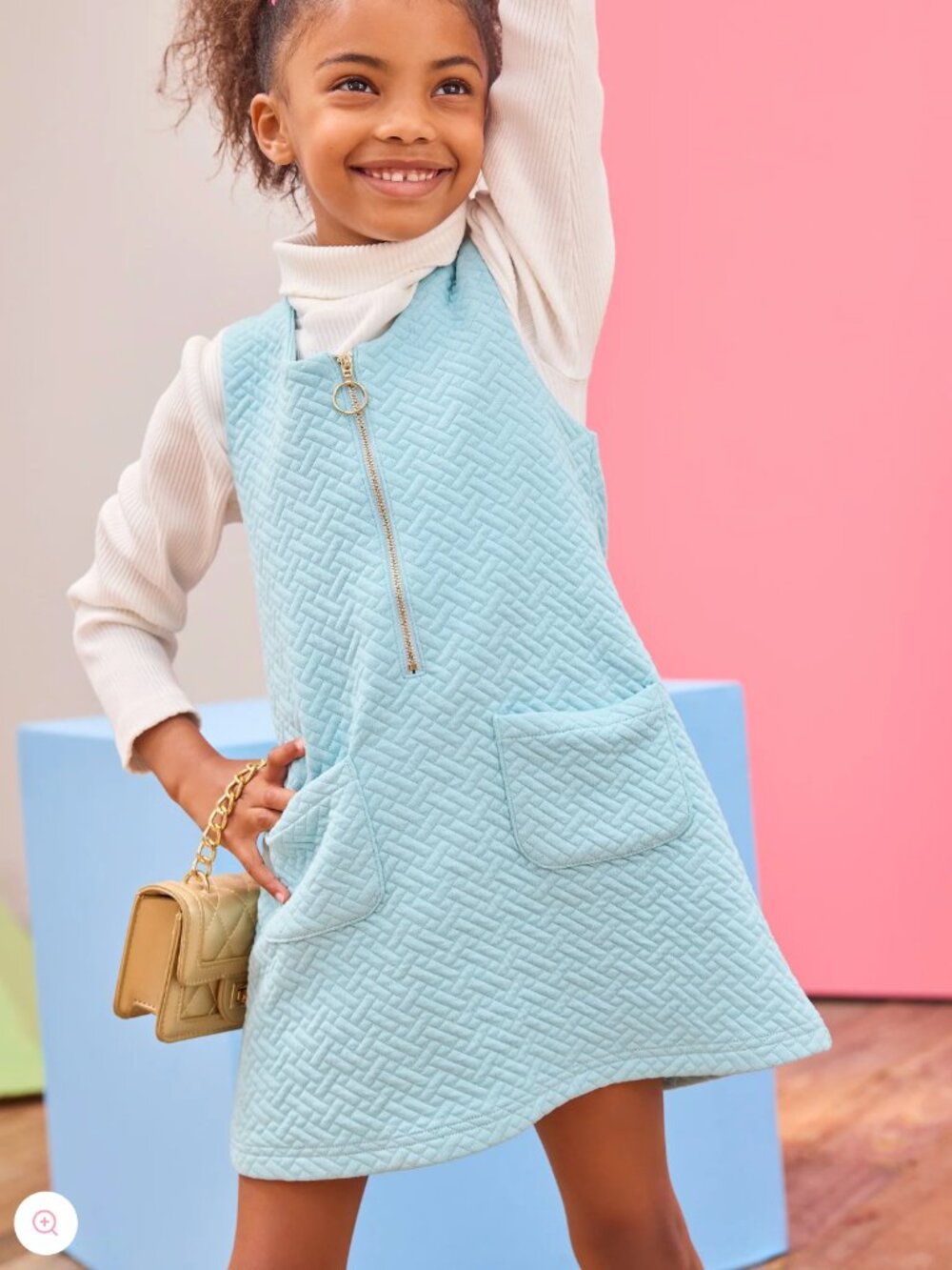 Retro Jumper - Aqua Quilted Trellis | Bisby